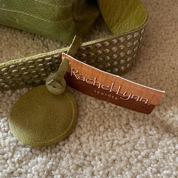 Rachel Lynn Soft Genuine Leather Green Purse/Shoulder Bag With Silver Accents - Picture 3 of 17